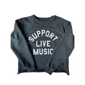 Retrobrand Women's Cotton Black Support Live Music Graphic Sweatshirt Size XS